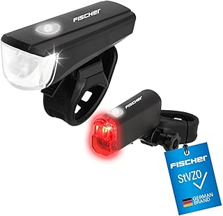 FISCHER Fahrrad LED-Akku Beleuchtungs-Set small-Box, spritzwassergeschützt, wiederaufladbar