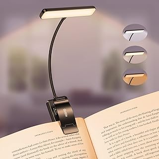 Gritin Leselampe Buch Klemme, USB Wiederaufladbare Buchlampe mit 19 LEDs, 3 Farbtemperatur Modi, …