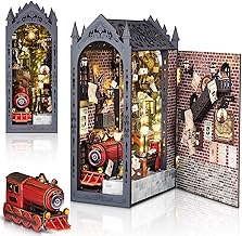 CSYY DIY Book Nook Kit, Magischer Bahnsteig Puppenhäuser Miniatur Haus Kit mit Staubschutzhülle…