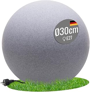 8 seasons design LED Kugelleuchte 30 cm Shining Globe (stone), E27, Leuchtmittel warmweiß – we…