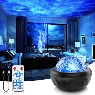 Fokky Sternenhimmel Projektor Kinder Erwachsene, Wasserwellen Galaxy Projector mit 7 Lichtfarben …