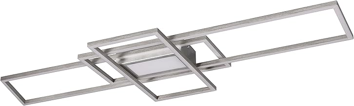 Trio Leuchten LED Deckenleuchte Irvine 620010407, Metall Nickel matt, inkl. 60 Watt LED, Fernbedi…