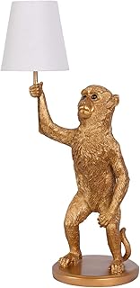 Tischlampe Monkey Lichtskulptur Tischlampe Affe Affenlampe Tierleuchte Gold 62cm cw231 Palazzo Ex…