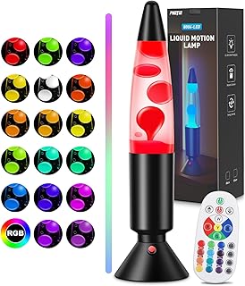 36cm RGB Lavalampe mit Fernbedienung Automatischer Farbwechsel Nachtlicht für Kinderzimmer, Bür…