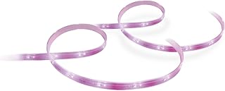 Philips Hue White & Color Ambiance Lightstrip Plus Basis-Set V4 (2m + 1m), dimmbarer LED Streifen…