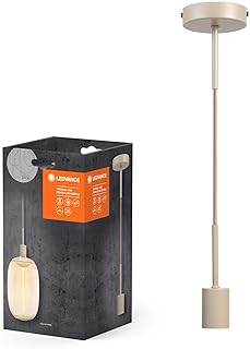 LEDVANCE Vintage Pendelleuchte, beige, individuelle Lichtszenarien, Edelstahl, ideal für Wohnrä…