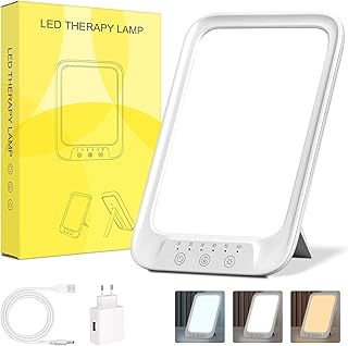 Tageslichtlampe 20000 Lux, Lichttherapielampe mit 3 Farbtemperaturen, 10 Helligkeitsstufen und 6 …