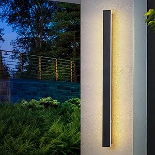 Lange Wandleuchte Aussen/Innen – 60CM Außenleuchte Wand – Warmes Weiß – 19W LED Aussenlampe Ant…