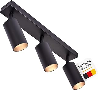 max K O M F O R T LED Deckenleuchte 866-3 schwarz | 3x schwenkbare GU10-Spots | Design-Leiste aus…