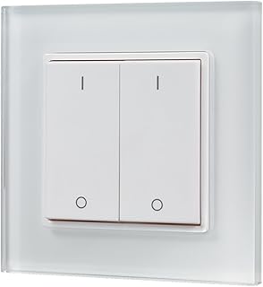Design Wand-Dimmer Funk: mit Wippschalter zur Steuerung von weißen LEDs, 2 Zonen, 3V batteriebet…