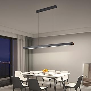 Mikeru 150CM Linear Pendelleuchte, Kücheninsel LED Pendelleuchten 3000K/4500K/6500K 10%-100% Dim…