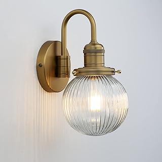 Yosoan Wandleuchte Industrie Loft-Wandlampe Wandbeleuchtung mit geriffeltes Klarglas Wandleuchter…