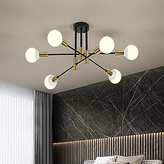 Sputnik Kronleuchter E27 Industrielle Deckenleuchte 6 Lichter DIY Vintage Metall Pendelleuchte Sc…