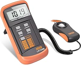 Dr.meter LX1330B Digital Luxmeter, 0-200.000 Messbereich Luxmeter mit 360° Drehbarem Sensor Bele…