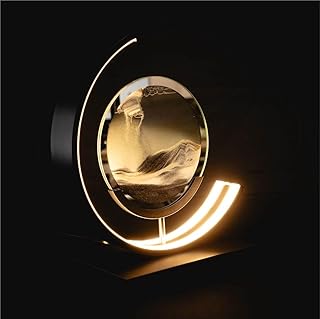 Luxus europe – Treibsand Tischlampe – Schwarz – Bewegte Sandkunst – Sanduhr-Lampe – Sandkunst in …