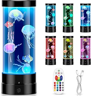 Quallen Lampe 17 Farben & 4 Lichtmodi mit Fernbedienung, LED Lavalampe Jellyfish Lamp 3-Helligkei…