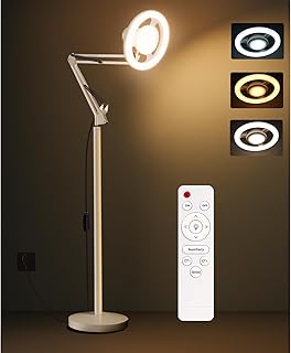 LED Stehleuchte, 36W Stufenloses Dimmen 3000K–6500K frei Drehbares Fotolicht, Interne Verkabelu…