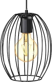 B.K.Licht – Pendelleuchte mit E27 Fassung, max. 60 Watt, Vintage, Hängeleuchte, Hängelampe Esst…