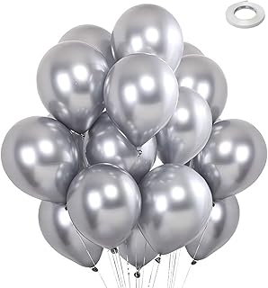 Luftballons Silber Metallic, 20 Stück 10 Zoll Geburtstag Dekoration Ballons Helium Für Party, H…