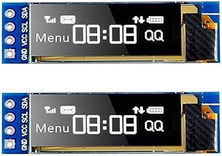 MakerHawk 2 x I2C Display OLED Anzeigemodul Bildschirm Winziges Modul 0,91 Zoll Weiß 128X32 DC 3…