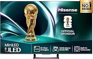 Hisense 50U7Q Fernseher 50 Zoll, 4K Mini LED ULED, Smart TV, Hi-View AI Engine, 144Hz Game Mode P…