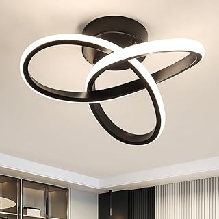 Comely LED Deckenleuchte Moderne, 22W Creative Flower Form LED Deckenlampe, Schwarz LED Deckenbel…