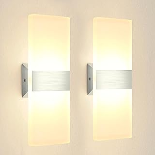 Wandleuchte Innen 12W Acry LED Wandlampe Up Down Wandbeleuchtung 29cm Moderne 3000K für Flur Woh…