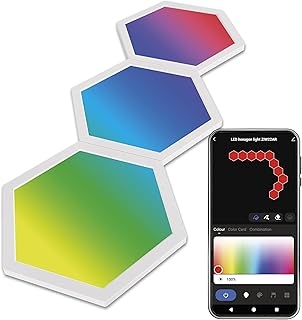 EMOS – Smart Hexagon Wandleuchte, Erweiterungsset 3 Stk Sechseck-Elemente – WiFi Modular-Beleucht…