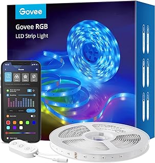 Govee WiFi LED Strip 5m, Smart RGB LED Streifen, App-steuerung, Musik Sync, Funktioniert mit Alex…