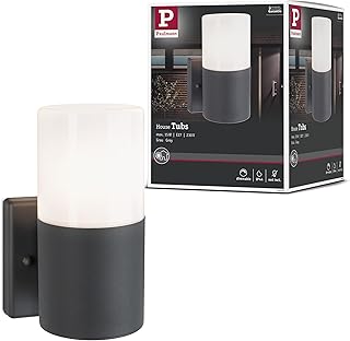 Paulmann 94649 Außenleuchte Wandleuchte Tubs IP44 rund max. 15 W Grau matt Aussenleuchten Metall…
