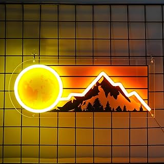 Mountain Moon Neonschild,UV-Druck-LED-Leuchten für die Wanddekoration,einstellbare Helligkeit un…