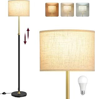 VASAGLE Stehleuchte, Standleuchte, Stehlampe, höhenverstellbare Leselampe, 140-170 cm hoch, mode…