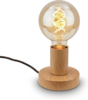BRILONER – Mini Tischlampe mit Kabelschalter, Retro, Vintage, E27, max. 10W, Lampe, Nachttischlam…