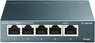 TP-Link TL-SG105 5-Ports Gigabit Netzwerk Switch (bis 2000 MBit/s im Vollduplexmodus, geschirmte …