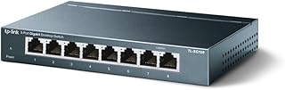 TP-Link TL-SG108 8-Port Gigabit Netzwerk Switch (Plug-and-Play, 8* RJ-45 LAN Ports, Metallgehäus…
