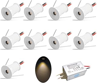 Mini LED Spots Einbaustrahler Deckenleuchte 9 Stück 12V 1W, die Einbaulampe, IP65 Spot, Eingebau…