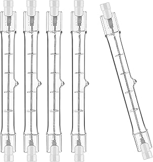 R7S Halogen Leuchtmittel 118mm 300W 230V, 5er Pack Halogenstab R7S 118mm, Halogen Birne r7s Dimmb…