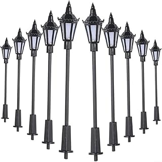 10 Stück LED Miniatur-Straßenlaterne Modell Gauge H0 TT 00 Einstellbare Länge für Lampe Beleu…
