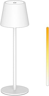 ANTELA Tischlampe Akku Kabellos Dimmbare LED Tischleuchte Outdoor, 3000K/4000K/5000K, Metallmater…