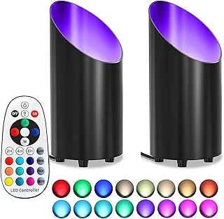 2 Stück LED Uplight Spot RGB Spotlichter Bodenstrahler mit Fernbedienung und Schalter Up Lights …