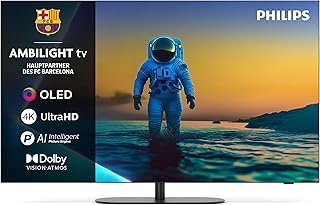 Philips Ambilight 55OLED810 4K OLED Smart TV – 55 Zoll Display mit P5 AI Perfect Picture Engine U…