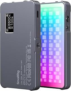 SMALLRIG Led Videoleuchte RGB, Leichtes Fotolicht mit Integriertem OLED-Display, 2500K–8000K, C…