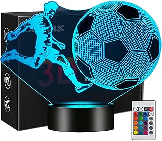 Fussball Geschenke Jungen, Fußball Geschenke für Jungs, 3D Nachtlicht Kinder Optische Täuschun…