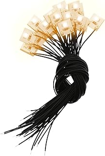 Evemodel 20 Stück warm weiß SMD LED 3528 Modell Hausbeleuchtung Lampe Leuchte 10x10mm mit Kabel…