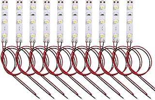 HUAZIZ 10 pcs 3-LED Hausbeleuchtung, 5cm Warmweiss mit Kabel 20cm 12-18V, Modellbau Led Beleuchtu…