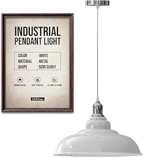 LEDSone Pendelleuchten-Set im Retro-Stil, Metall, E27, 32 cm [Energieklasse A] (Weiß)