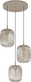 EGLO Pendellampe Romazzina, 3-flammige Pendelleuchte über Esstisch, runde Hängeleuchte aus Meta…