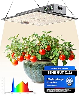 NEU Grow Lampe LED Vollspektrum mit integriertem Timer I 120W Pflanzenlampe für Growbox I Daisy-…