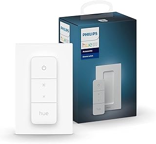 Philips Hue Dimmschalter für Hue Lichtsysteme, Smarter Dimmer zur Steuerung von Leuchten und Lic…