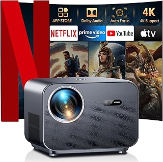 VGKE Smart Beamer 4k Heimkino, [Netflix Offizieller ＆ Autofokus] 30000 Lumen Full HD 1080p WiFi…